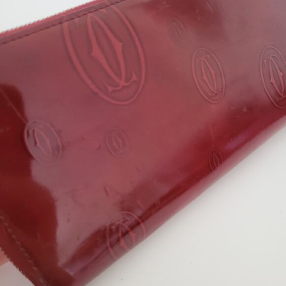 Cartier 12card International Calf Leather Zip Around Wallet Bordeaux Large Box - Picture 11 of 13